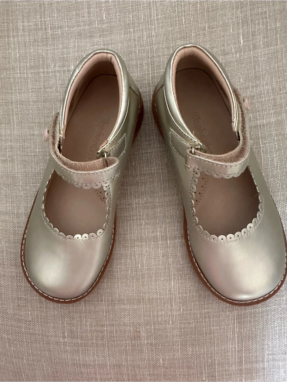 Elephantito Girls Pearl Metallic Mary Jane Shoes - gold